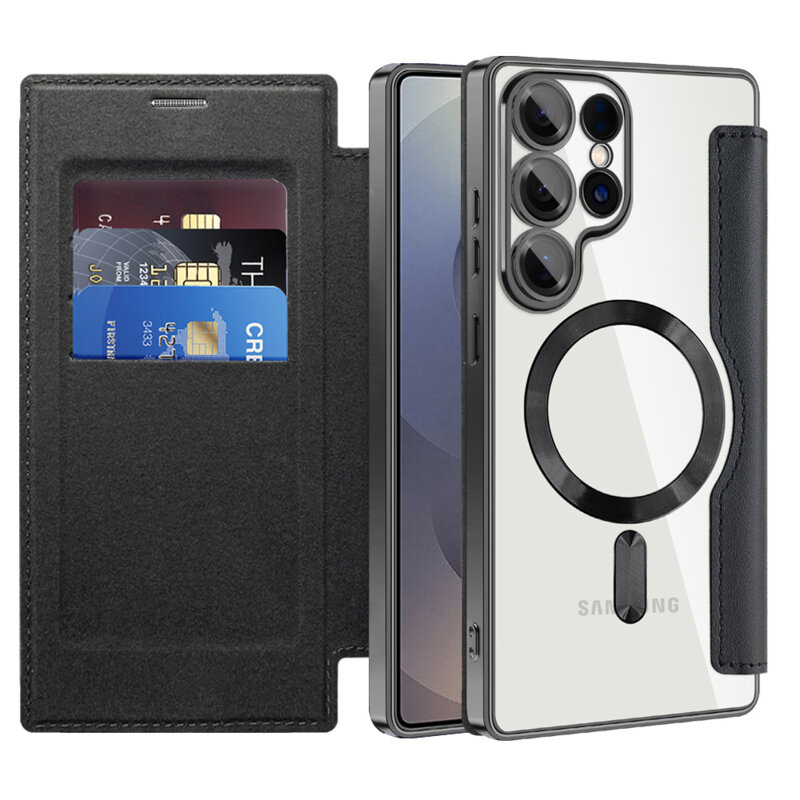Husa Samsung Galaxy S25 Ultra Techsuit SmartMag Book Case, negru
