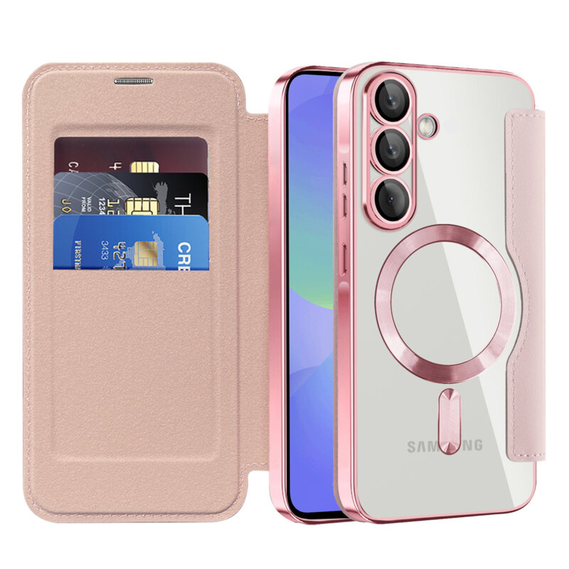 Husa Samsung Galaxy A36 5G Techsuit SmartMag Book Case, roz