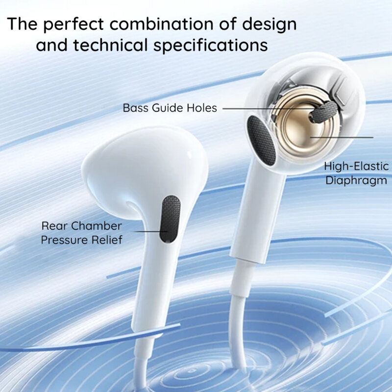 Casti audio semi-in-ear cu fir Type-C Baseus Encok CZ19, alb