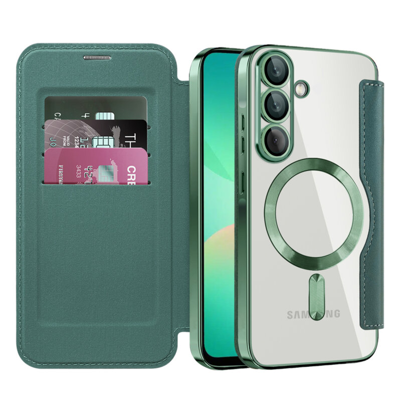 Husa Samsung Galaxy A26 5G Techsuit SmartMag Book Case, verde