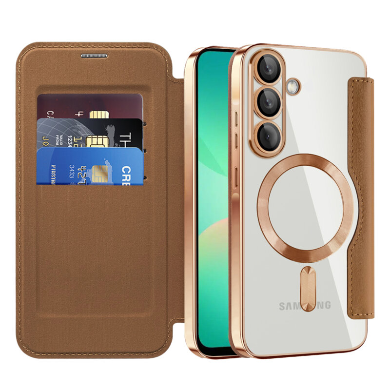 Husa Samsung Galaxy A26 5G Techsuit SmartMag Book Case, maro