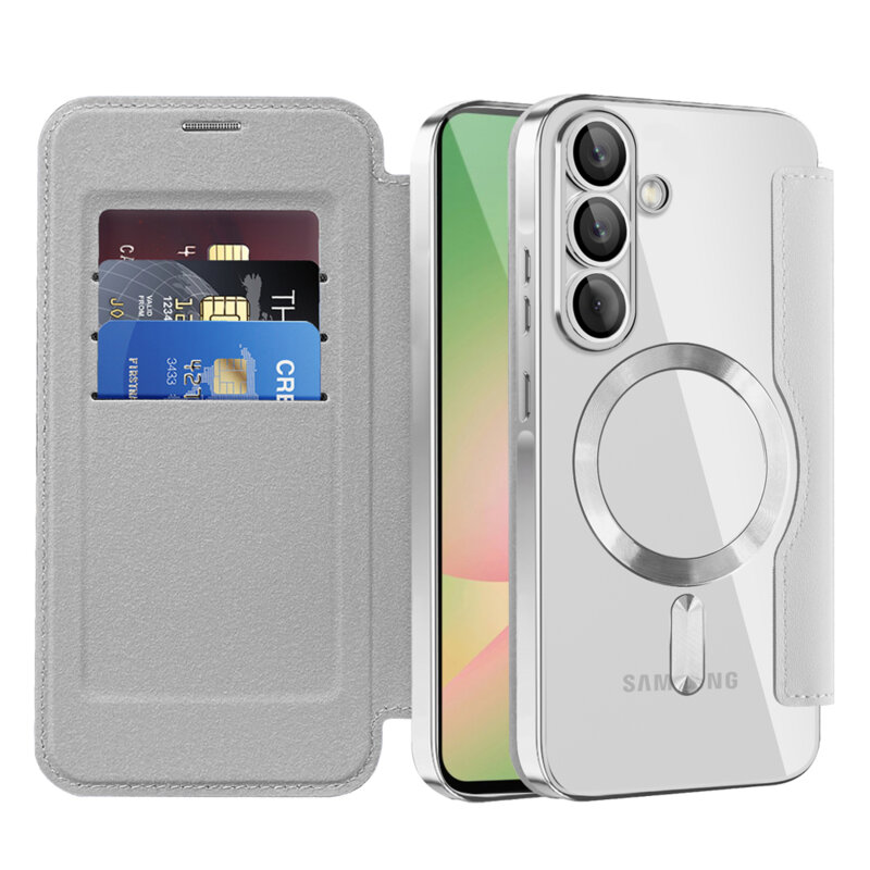 Husa Samsung Galaxy A56 5G Techsuit SmartMag Book Case, gri