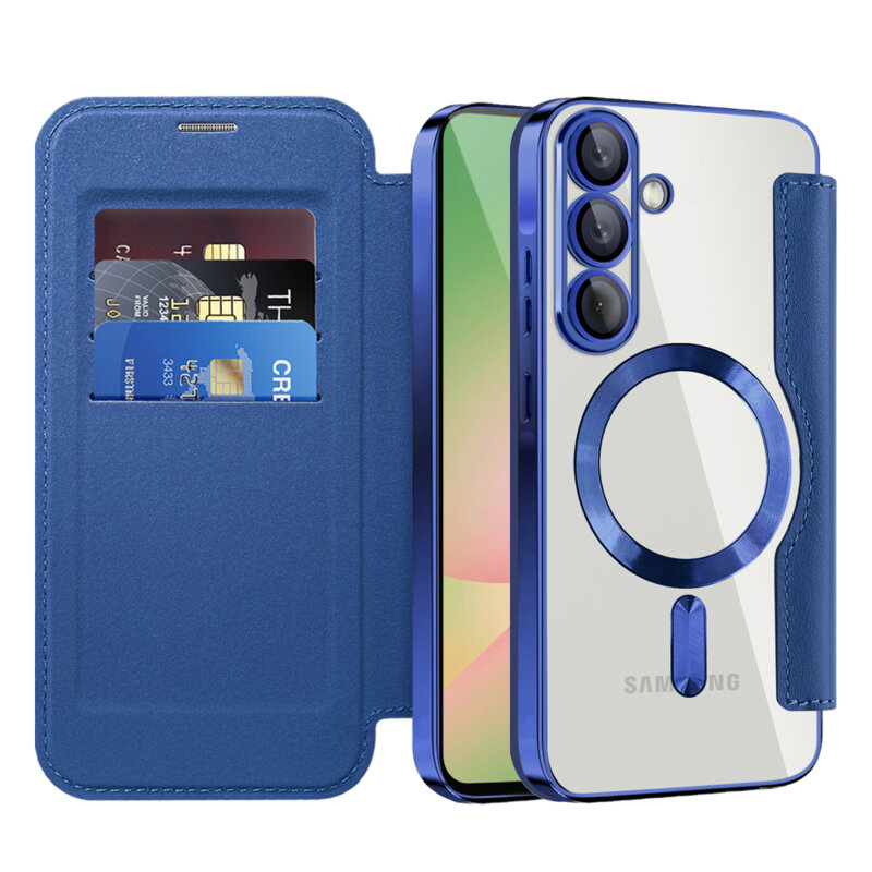 Husa Samsung Galaxy A56 5G Techsuit SmartMag Book Case, albastru
