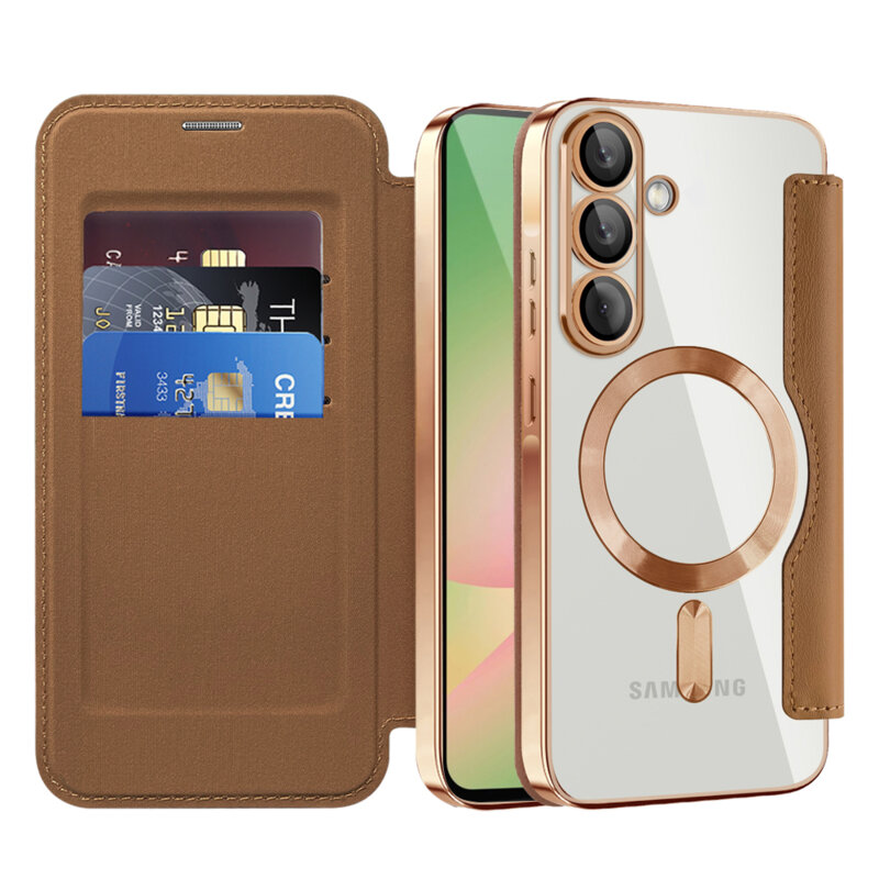 Husa Samsung Galaxy A56 5G Techsuit SmartMag Book Case, maro
