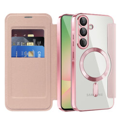 Husa Samsung Galaxy A56 5G Techsuit SmartMag Book Case, roz