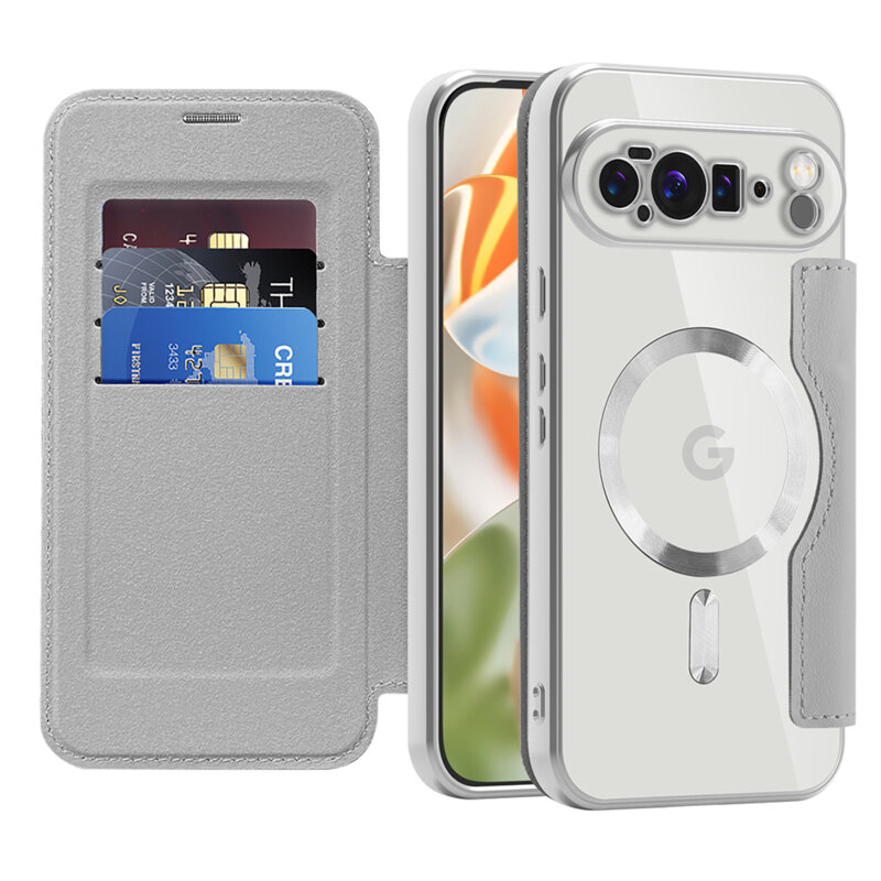 Husa Google Pixel 10 Pro XL Techsuit SmartMag Book Case, gri