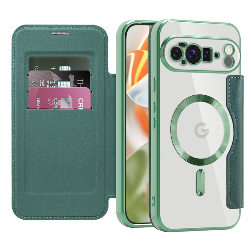 Husa Google Pixel 10 Pro XL Techsuit SmartMag Book Case, verde