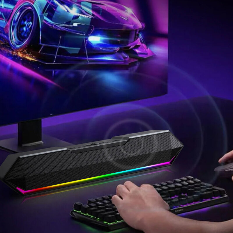 Boxa portabila Bluetooth cu lumini LED Havit, SK772BT, negru