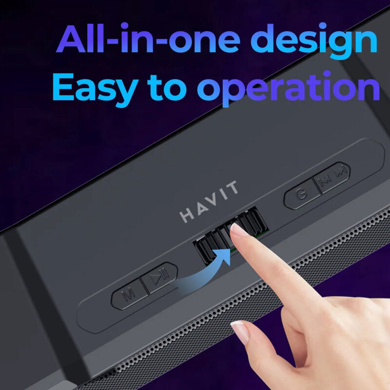 Boxa portabila Bluetooth cu lumini LED Havit, SK772BT, negru