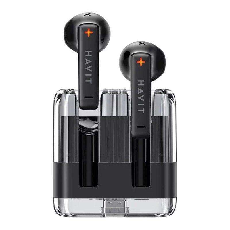 Casti Bluetooth TWS cu microfon Havit, 300mAh, TW981, negru