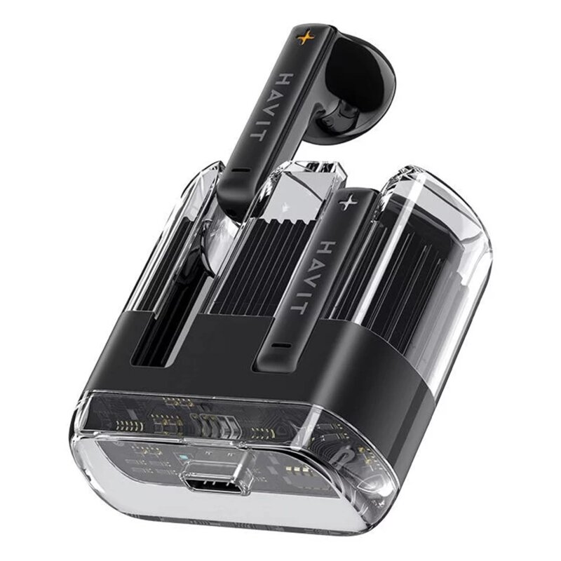 Casti Bluetooth TWS cu microfon Havit, 300mAh, TW981, negru