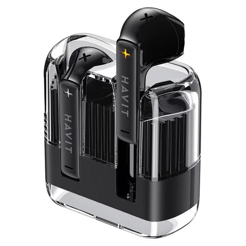 Casti Bluetooth TWS cu microfon Havit, 300mAh, TW981, negru