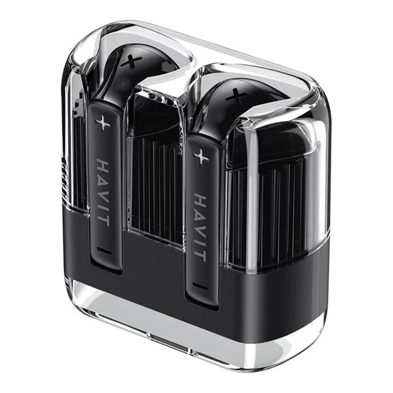 Casti Bluetooth TWS cu microfon Havit, 300mAh, TW981, negru