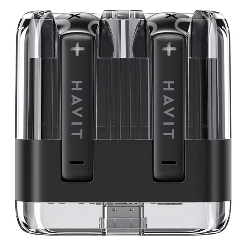 Casti Bluetooth TWS cu microfon Havit, 300mAh, TW981, negru