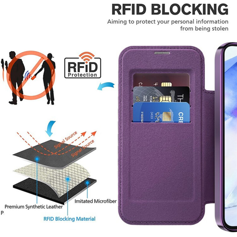 Husa Samsung Galaxy A55 5G Techsuit SmartMag Book Case, mov