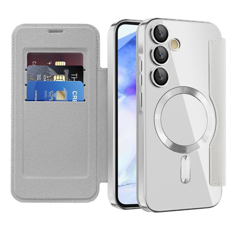 Husa Samsung Galaxy A55 5G Techsuit SmartMag Book Case, gri