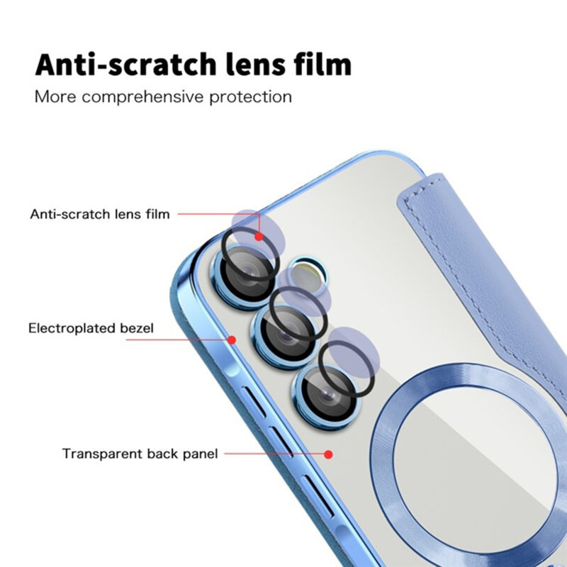 Husa Samsung Galaxy A55 5G Techsuit SmartMag Book Case, bleu