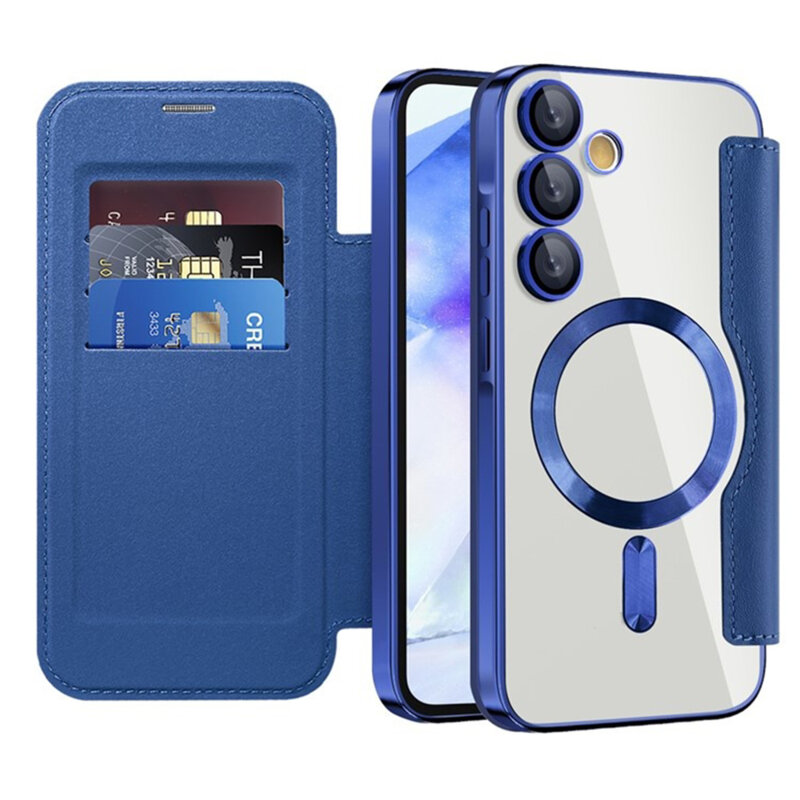 Husa Samsung Galaxy A55 5G Techsuit SmartMag Book Case, albastru