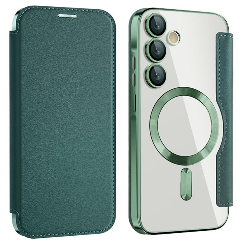 Husa Samsung Galaxy A55 5G Techsuit SmartMag Book Case, verde