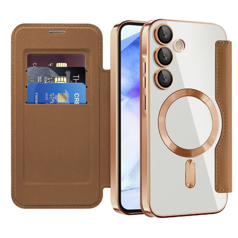 Husa Samsung Galaxy A55 5G Techsuit SmartMag Book Case, maro