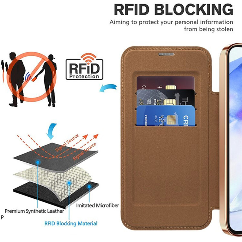 Husa Samsung Galaxy A55 5G Techsuit SmartMag Book Case, maro