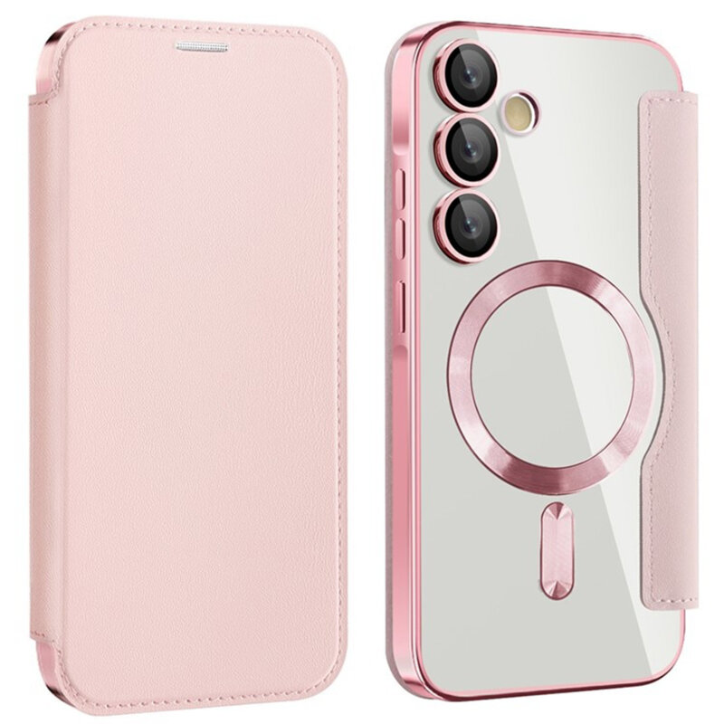 Husa Samsung Galaxy A55 5G Techsuit SmartMag Book Case, roz