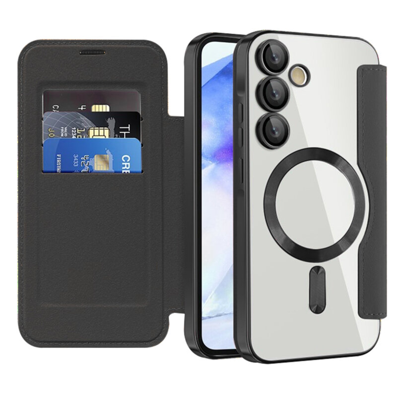 Husa Samsung Galaxy A55 5G Techsuit SmartMag Book Case, negru