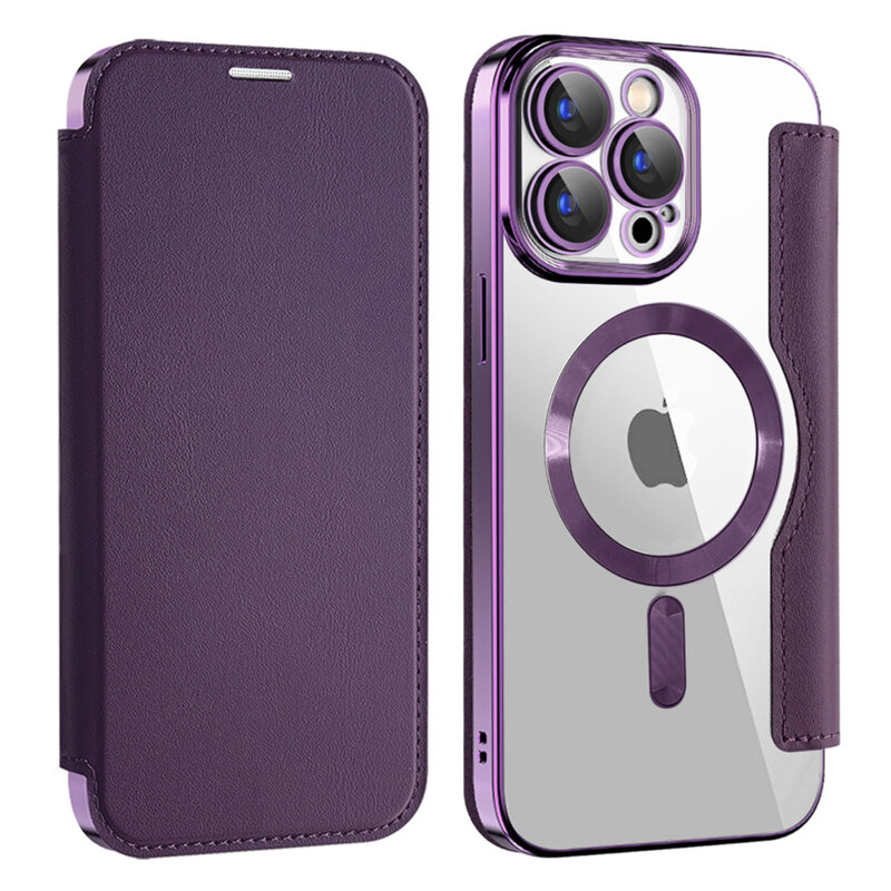 Husa iPhone 15 Pro Techsuit SmartMag Book Case, mov
