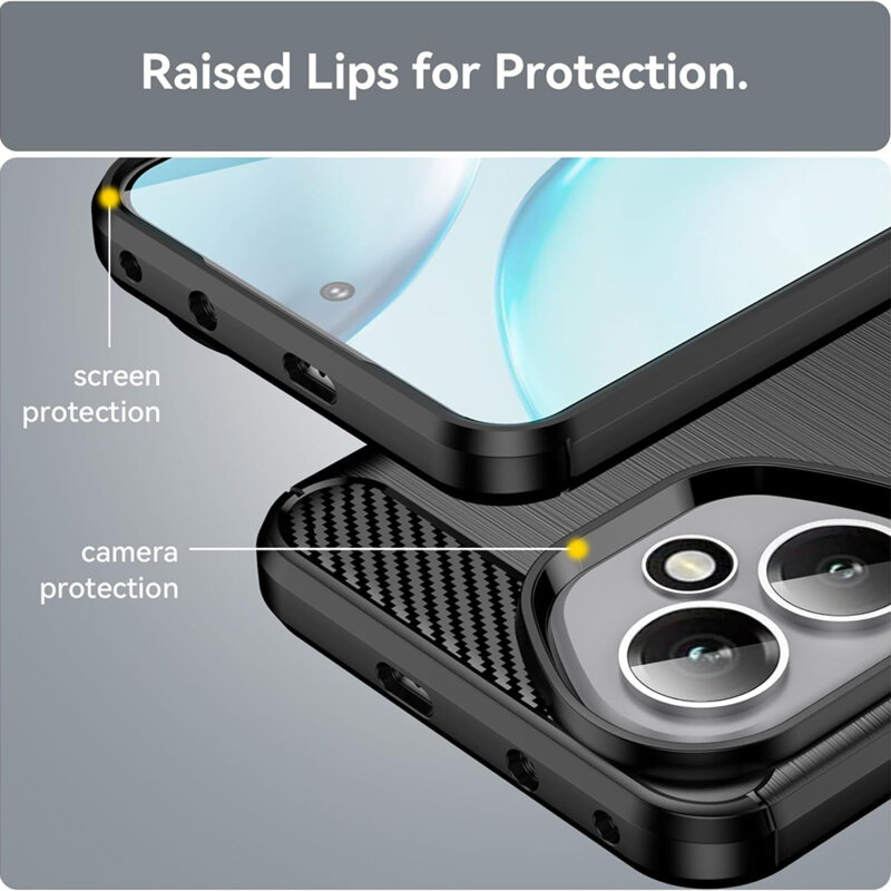 Husa Honor 400 Techsuit Carbon Silicone, albastru