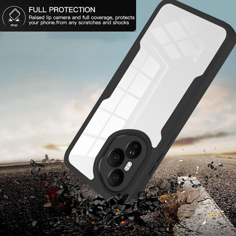 Husa 360° Honor 400 Techsuit ColorVerse, negru