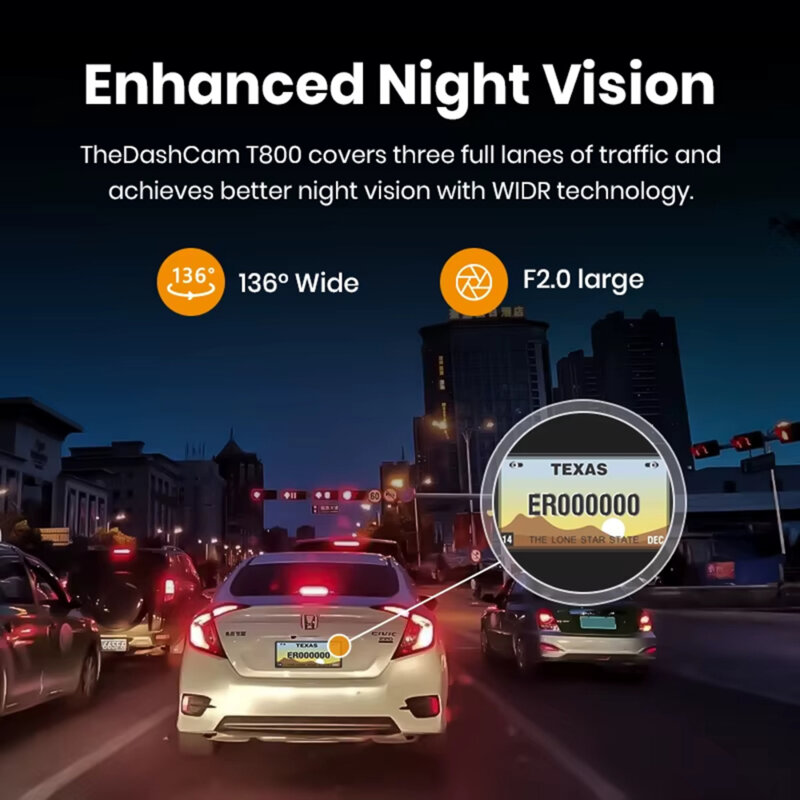 Camera auto cu monitorizare parcare Imou T800, 4K, 136°, negru