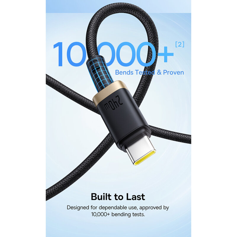 Cablu incarcare MacBook 240W Baseus Dura, 1m, rosu, P10377803U03-01