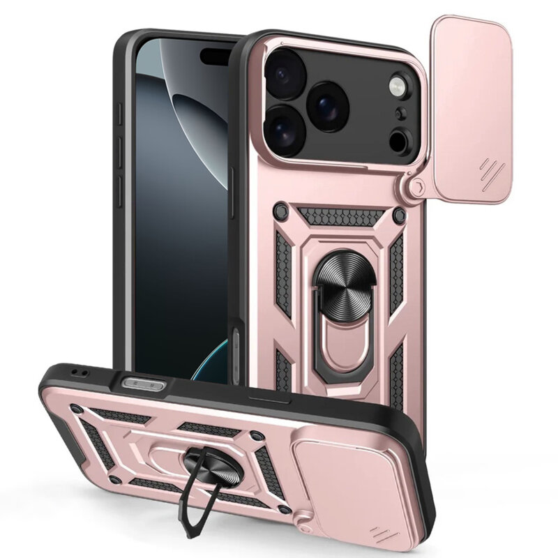 Husa iPhone 17 Pro Max protectie camera Techsuit CamShield Series, roz