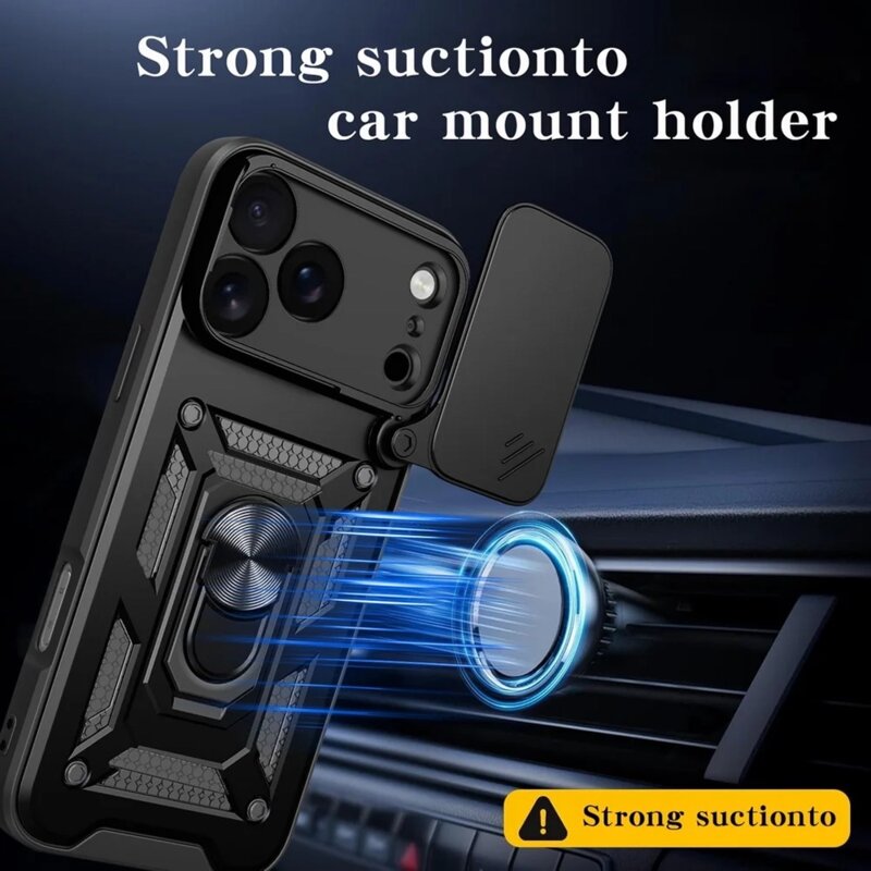 Husa iPhone 17 Pro Max protectie camera Techsuit CamShield Series, negru