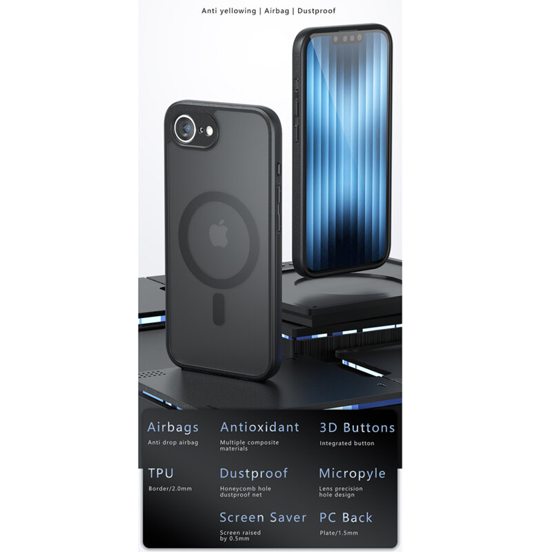 Husa Samsung Galaxy S25 Techsuit PureFrost MagSafe, negru frost