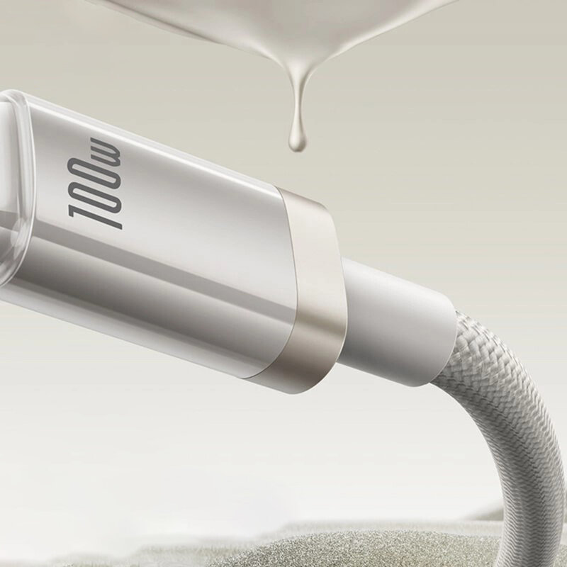 Cablu incarcare rapida 100W Baseus Titanium, 2m, argintiu, P10378102G21-02