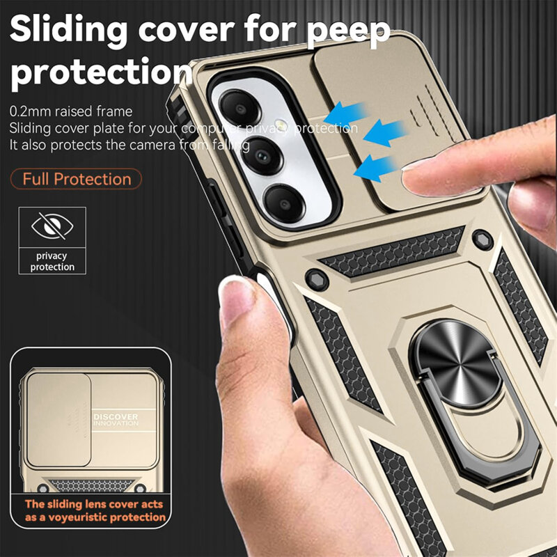 Husa Oppo Reno13 F 4G protectie camera Techsuit CamShield Series, auriu