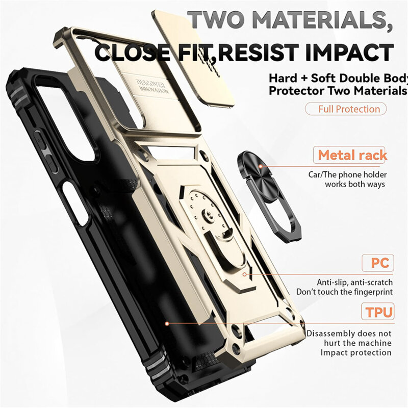 Husa Oppo Reno13 F 5G protectie camera Techsuit CamShield Series, auriu