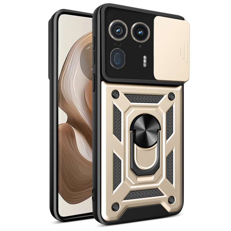 Husa Motorola Edge 50 Ultra protectie camera Techsuit CamShield Series, auriu