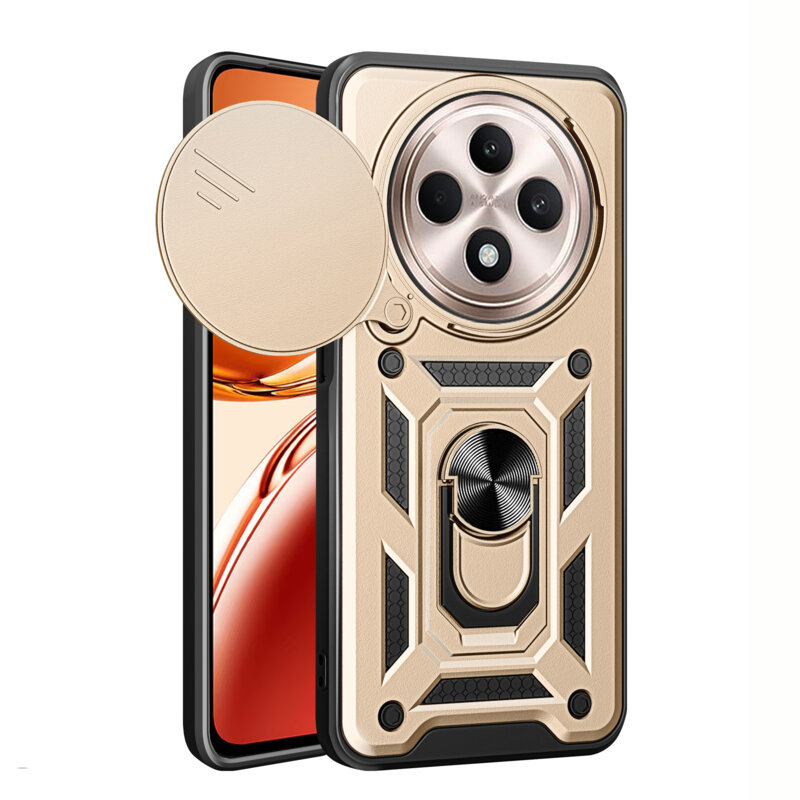 Husa Oppo Reno12 F 4G protectie camera Techsuit CamShield Series, auriu