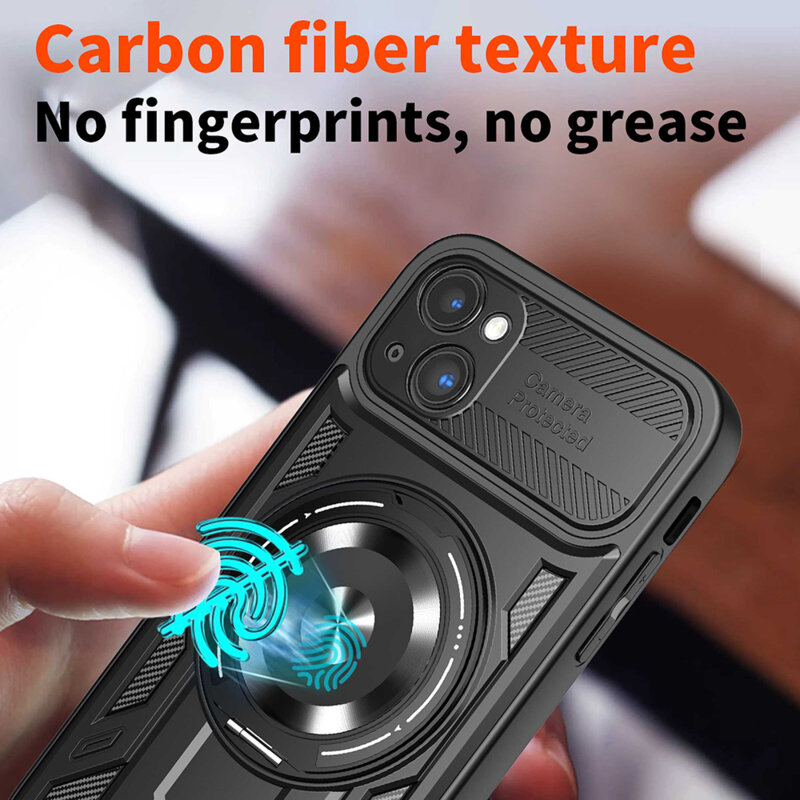 Husa iPhone 15 Techsuit RuggedCam, negru