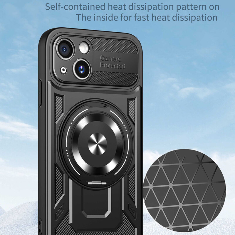 Husa iPhone 15 Techsuit RuggedCam, albastru
