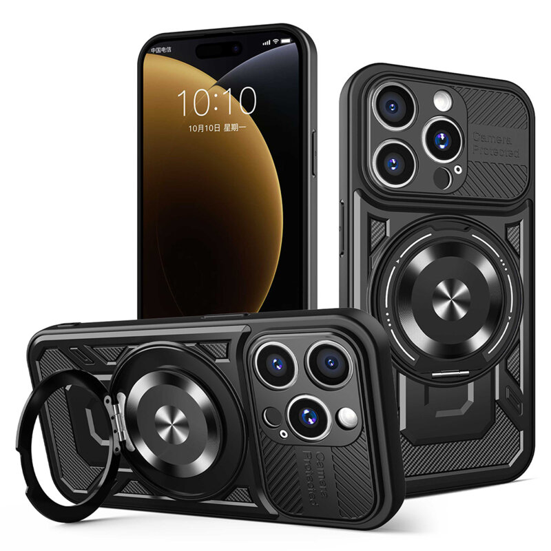 Husa iPhone 15 Pro Techsuit RuggedCam, negru
