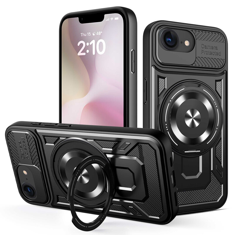 Husa iPhone 16e Techsuit RuggedCam, negru