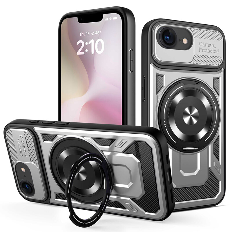 Husa iPhone 16e Techsuit RuggedCam, gri