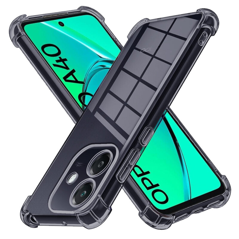 Husa Oppo A40 4G Techsuit Shockproof Clear Silicone, fumuriu