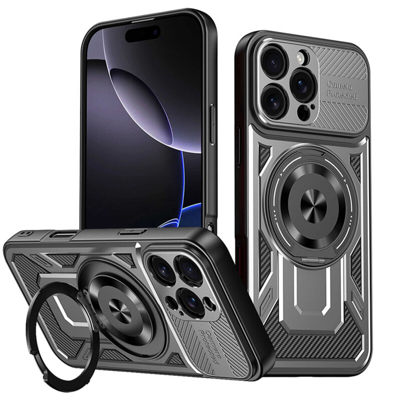 Husa iPhone 16 Pro Max Techsuit RuggedCam, gri