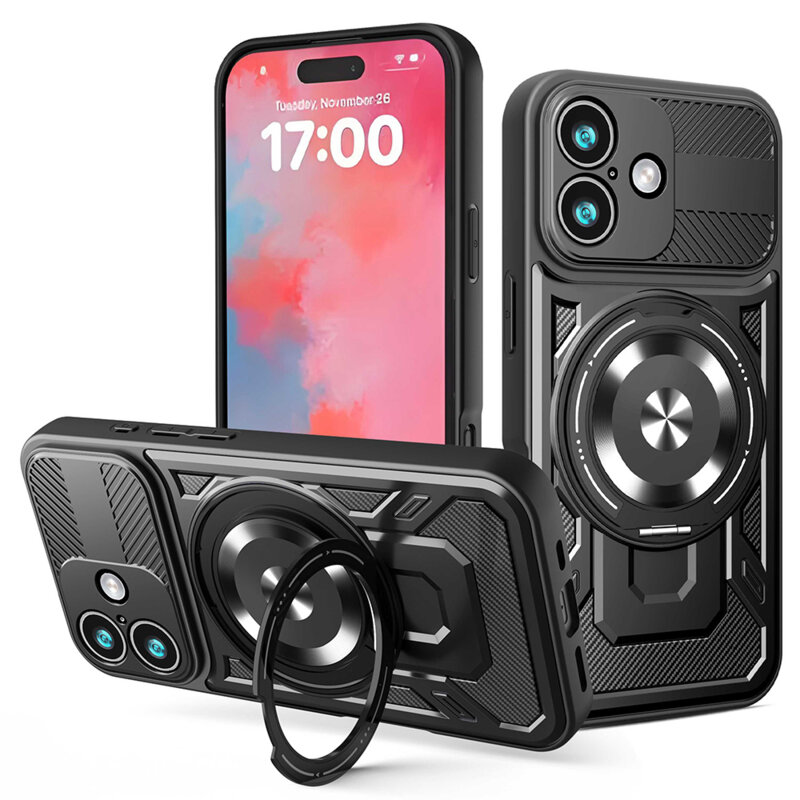 Husa iPhone 17 Techsuit RuggedCam, negru