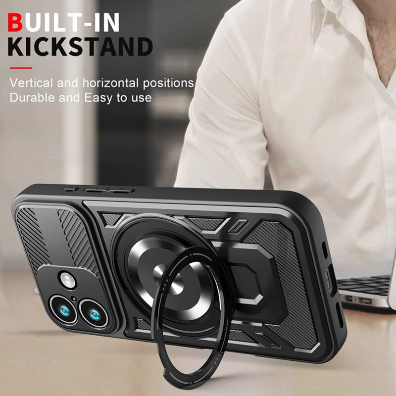 Husa iPhone 17 Techsuit RuggedCam, gri