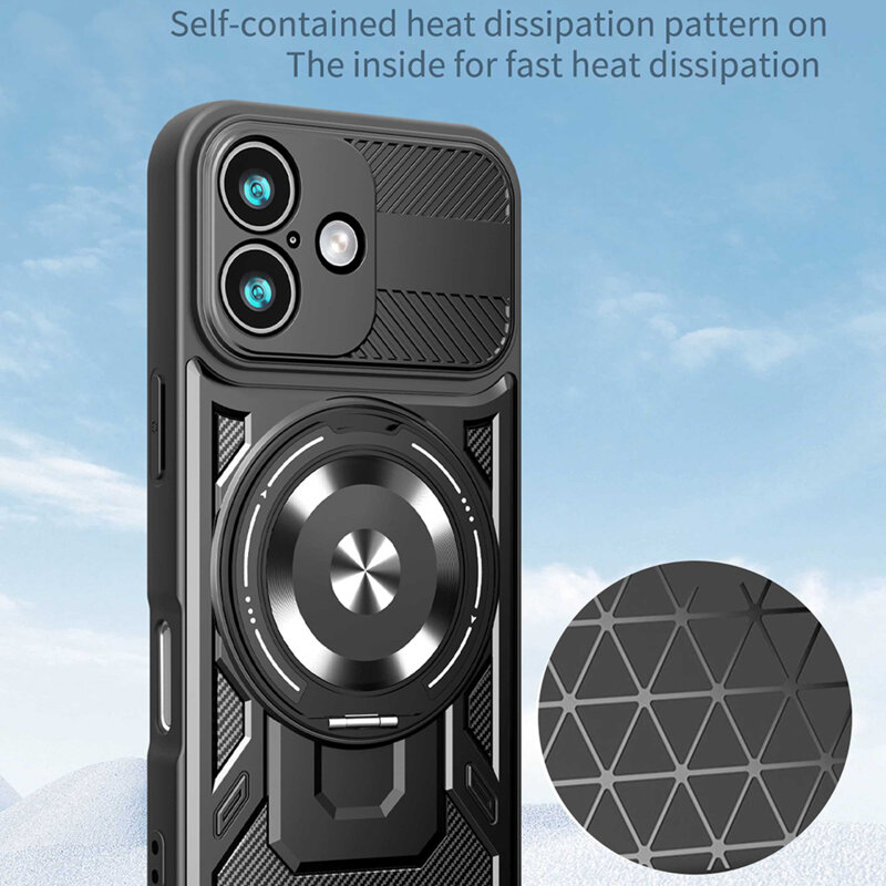 Husa iPhone 17 Techsuit RuggedCam, gri